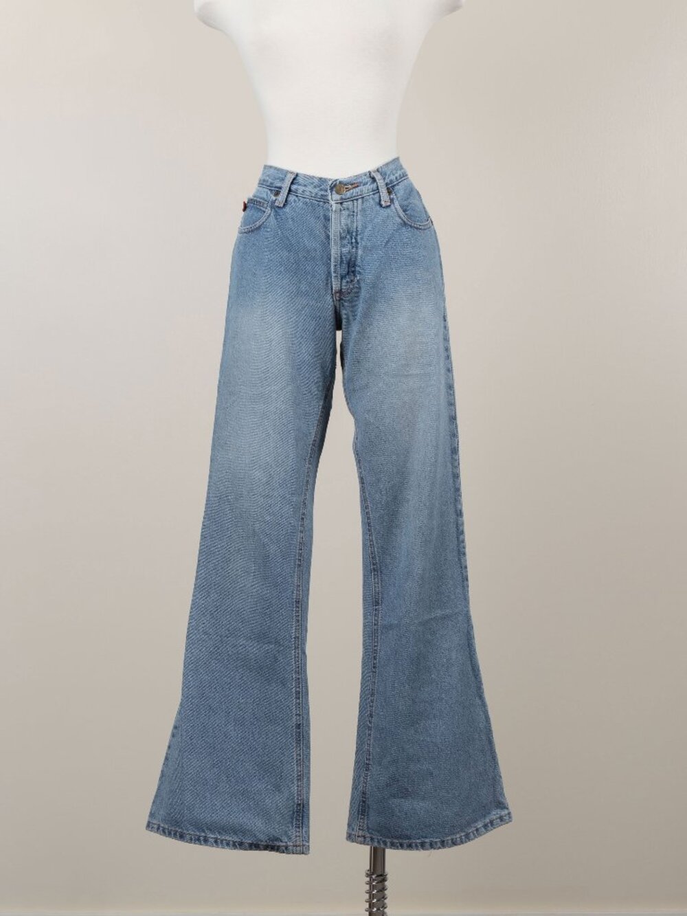 VTG 90s Mudd Jeans Flared Leg Button Fly Size 9 Y2K Light Wash Denim Beat Gen